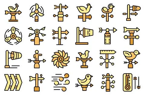 Vane icons set vector flat Stock Illustration