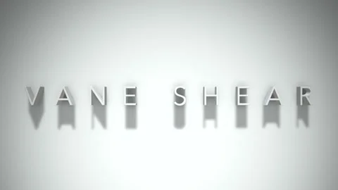 Vane Shear 3D title animation with shadows on a white background Stock Footage 296719921