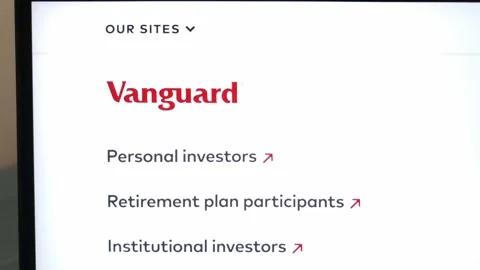 Vanguard website displayed on laptop computer Stock Footage 236940528