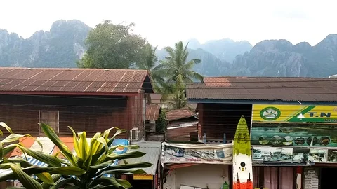 VangVieng Laos,mountains Video stock 91082887