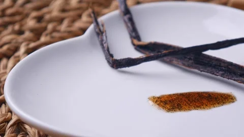 Vanilla Bean Paste with vanilla pods Stock Footage 304362661