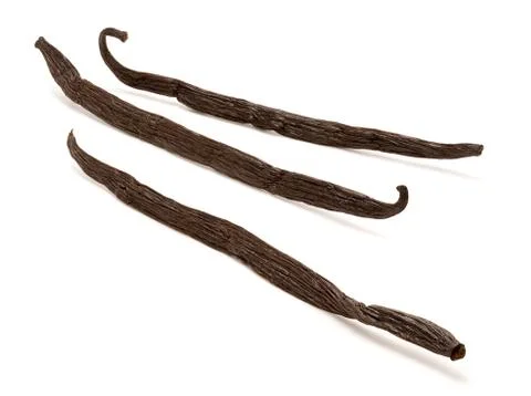 Vanilla beans  isolated Stock Photos