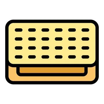 Vanilla biscuit icon vector flat 스톡 일러스트