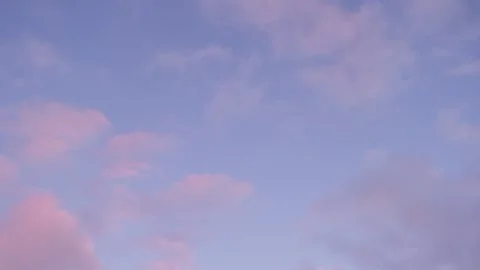Vanilla Blue sky pink clouds. Puffy fluffy white clouds. Cumulus cloud Stock Footage 235508166