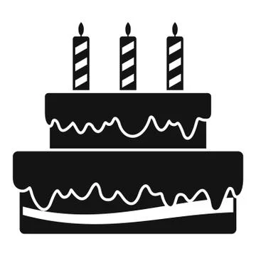 Vanilla cake icon, simple style Stock Illustration