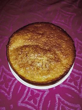 Vanilla cake with pink background Stock Photos
