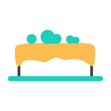 Vanilla cake with strawberry flat line icon. Stock Illustration