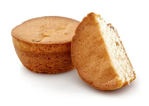 Vanilla cake on white background Stock Photos