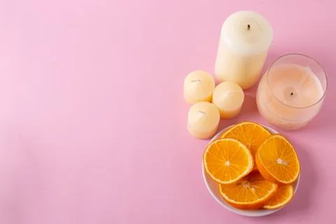 Vanilla candles Stock Photos