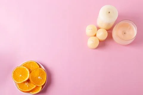 Vanilla candles Stock Photos