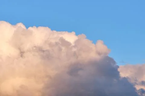 Vanilla clouds in the blue sky copy space Stock Photos