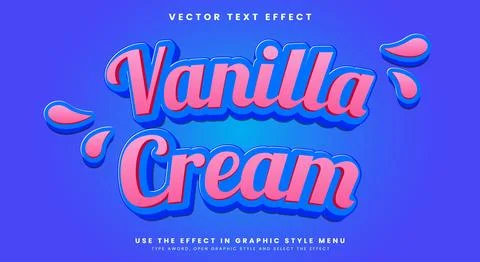 Vanilla cream editable text effect Template Illustrazione stock