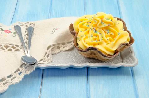 Vanilla cream Stock Photos