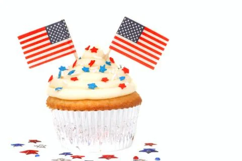 Vanilla cupcake with 4th of july theme Stock Photos
