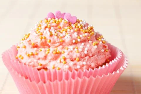 Vanilla cupcakes closeup Stock Photos