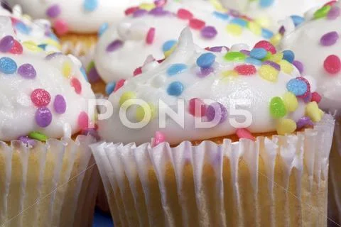 Vanilla cupcakes Stock Photos