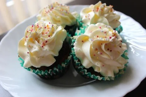 Vanilla cupcakes Stock-Fotos