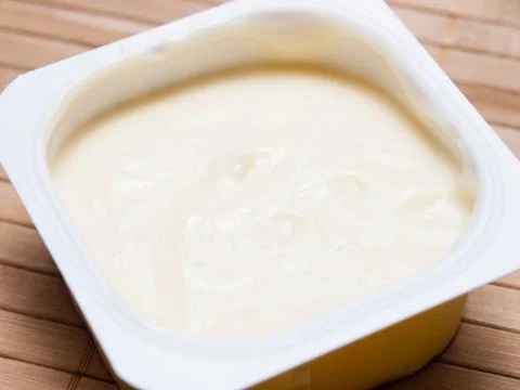 Vanilla custard close up Stock Photos