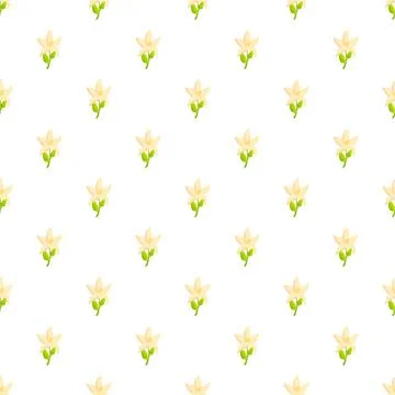Vanilla flower pattern creating seamless botanical background design Stock Illustration