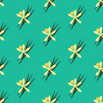 Vanilla flower seamless pattern Stock Illustration