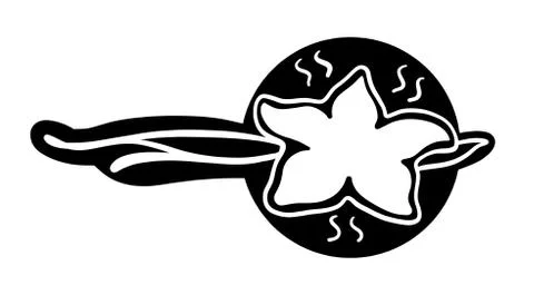 Vanilla flower vector black on white background Stock Illustration