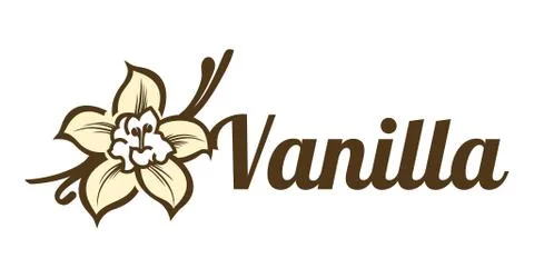 Vanilla flower vector design template logo and emblem Stock Illustration