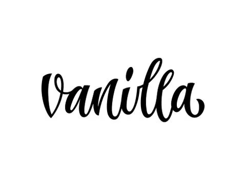 Vanilla - hand drawn spice label. Stock Illustration