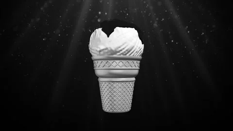 Vanilla Ice Cream Cone Background Loop Stock Footage 308022480