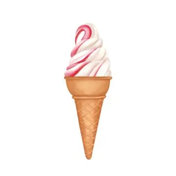 Vanilla ice cream cone Stock-Illustration