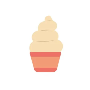 Vanilla ice cream in cup. Vector Stock Illustration