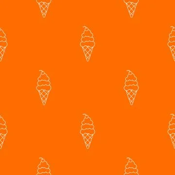 Vanilla ice cream pattern orange Stock Illustration