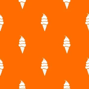 Vanilla ice cream pattern orange Stock Illustration