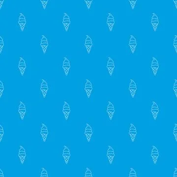 Vanilla ice cream pattern seamless blue 스톡 일러스트