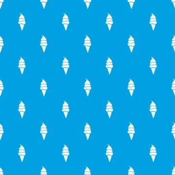 Vanilla ice cream pattern seamless blue Stock Illustration