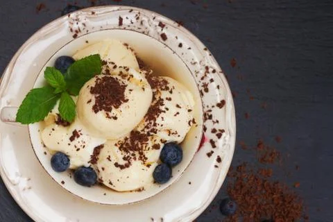 Vanilla ice cream Stock Photos