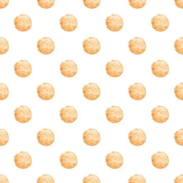 Vanilla ice cream scoops seamless pattern background Stock Illustration