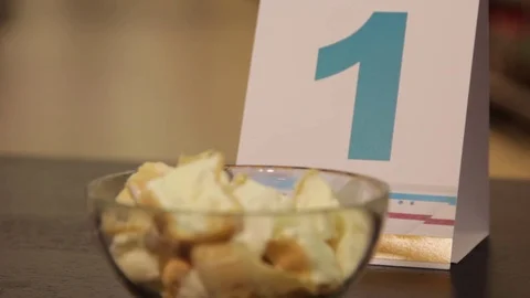 Vanilla ice cream, tasting of vanilla ice cream Stock Footage 74503888