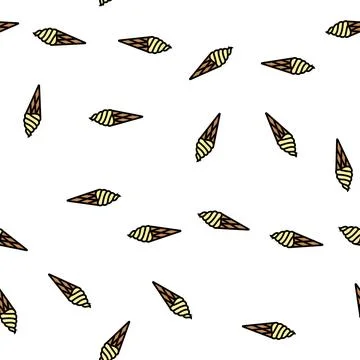 Vanilla ice cream vector seamless pattern Stock Illustration