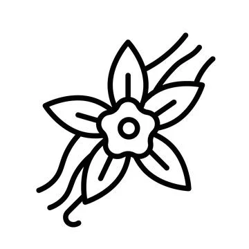 Vanilla icon linear logo mark in black and white Illustration