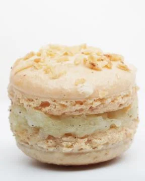 Vanilla macaroon isolated on white Stock Photos