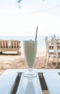 Vanilla milkshake smoothie Stock Photos