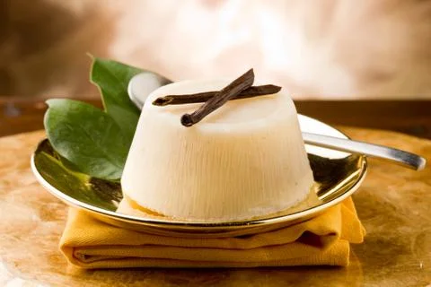 Vanilla orange pudding Stock Photos