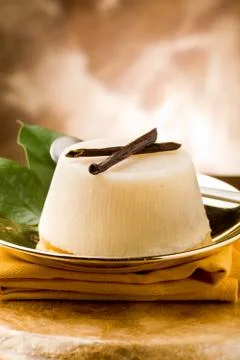 Vanilla orange pudding Stock Photos