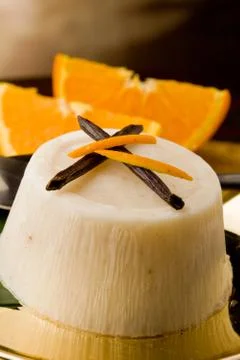 Vanilla orange pudding Stock Photos