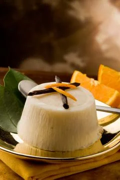 Vanilla orange pudding Stock Photos