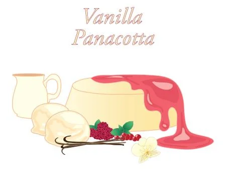 Vanilla panacotta Stock Illustration