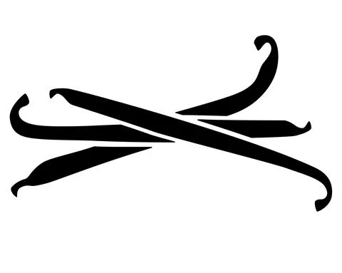 Vanilla pod - vector silhouette illustration for logo or pictogram. Vanilla pods Ilustración de archivo