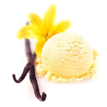 Vanilla pods with icecream Stock Photos