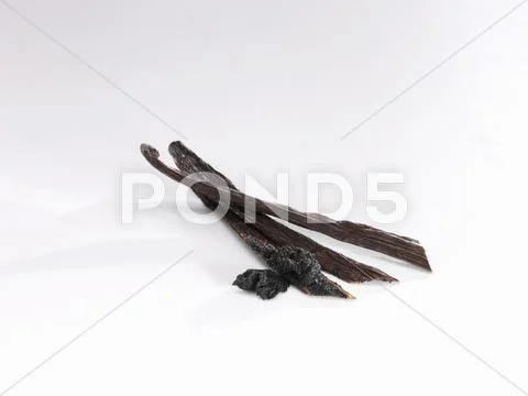 Vanilla pods with vanilla seeds Stock Photos