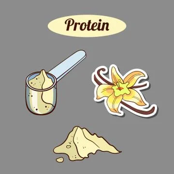 Vanilla Protein Powder Stock Illustration